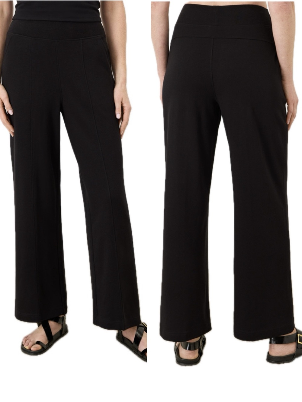 Pact Women's Organic Airplane Pintuck Wide Leg Pant M Neutral Capsule Travel